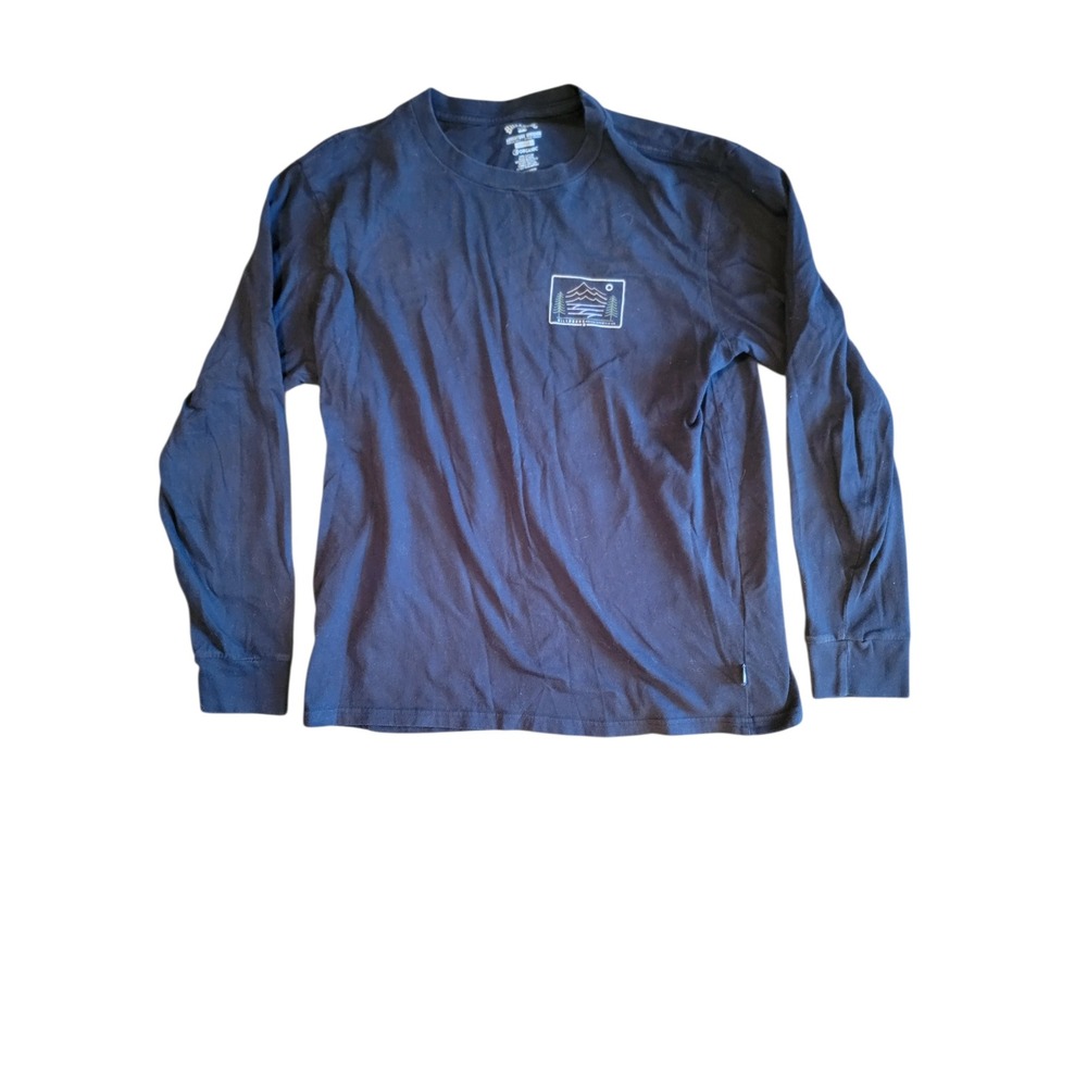 Billabong Long Sleeve T-Shirt Mens Large Navy Blue Excellent Adventure Division